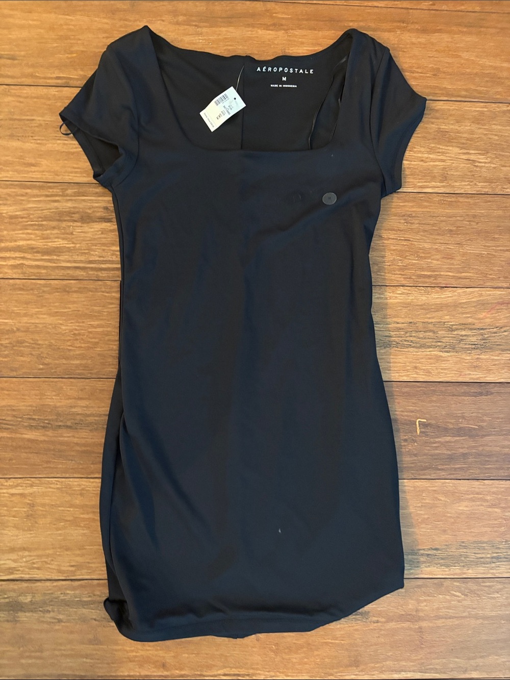Aeropostale Black Short Sleeve Square Neck Dress